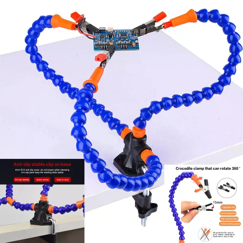 Table Clip Soldering Stand Welding PCB Holder Flexible Arm Tool Multi Zpaxo