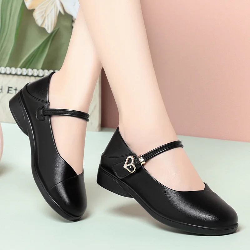 Summer Light Mouth Low Heel Mother Shoes Comfortable Women's Singles Zpaxo