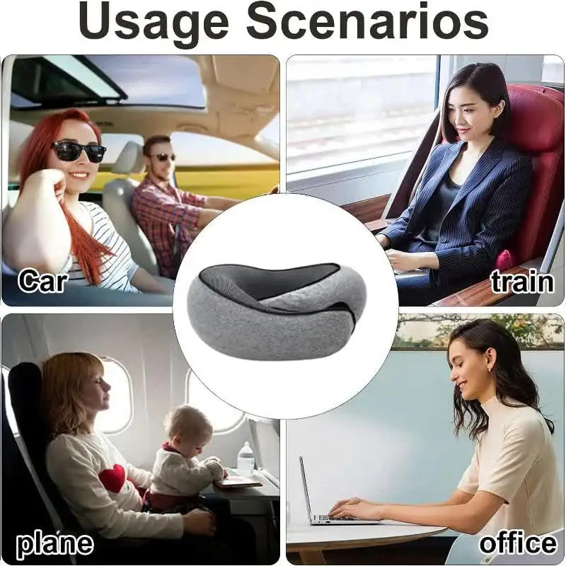 Travel Neck Pillow Memory Foam U-shaped Pillow Snail Style Travel Neck Support Portable Adjustable Soft Noon Break Sleep Pillows Zpaxo