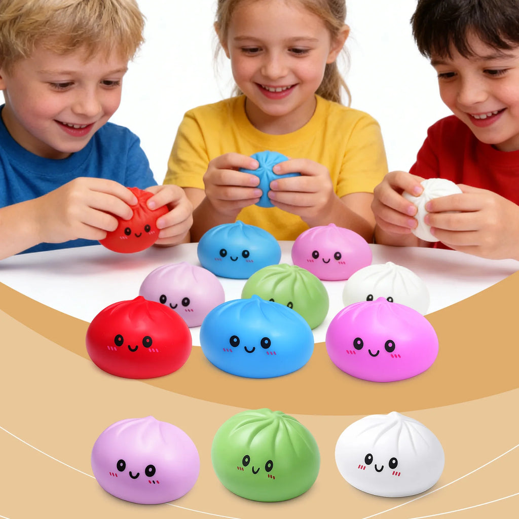 Dumpling Stress Ball Squeeze Sensory Toy – 6 Colors Stress Relief Toy Zpaxo
