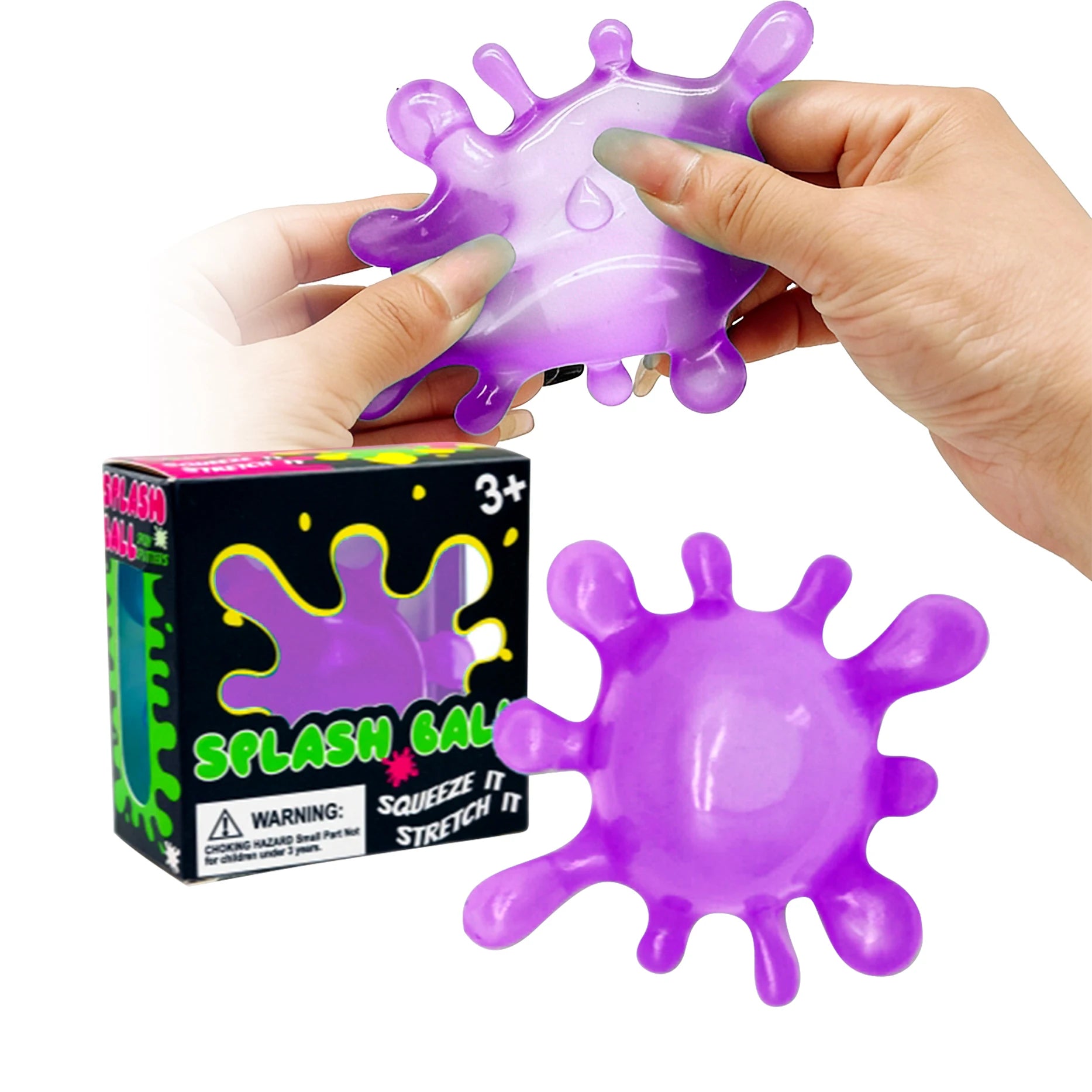 Splash Squeeze Stress Ball Slow Rise Fidget Toy Adults &amp; Kids Fidget Stress Ball Zpaxo Purple Color