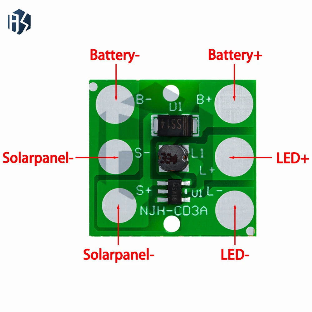 1 2V Solar Lawn Light Controller Board Ni-MH Battery Road Lamp Zpaxo