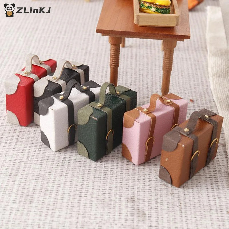▶1:12 Dollhouse Miniature Briefcase Suitcase Model Decor Toy Doll House Accessories Zpaxo