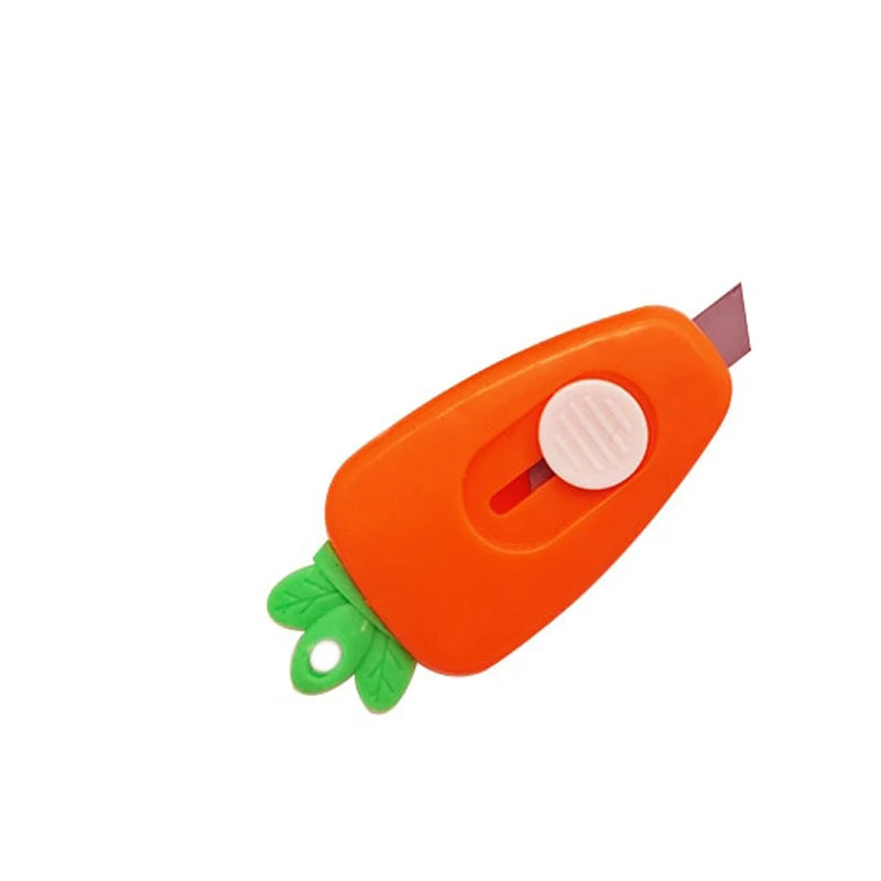 3pcs Novelty Fruit Carrot Utility Knife Mini Kawaii Portable Craft Wrapping Box Paper Envelope Cutter Knife Letter Opener Tools Zpaxo 1PCS