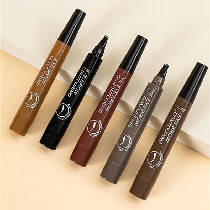 4 Splitted Head Eyebrow Pencil Long Lasting Waterproof Smudge Proof