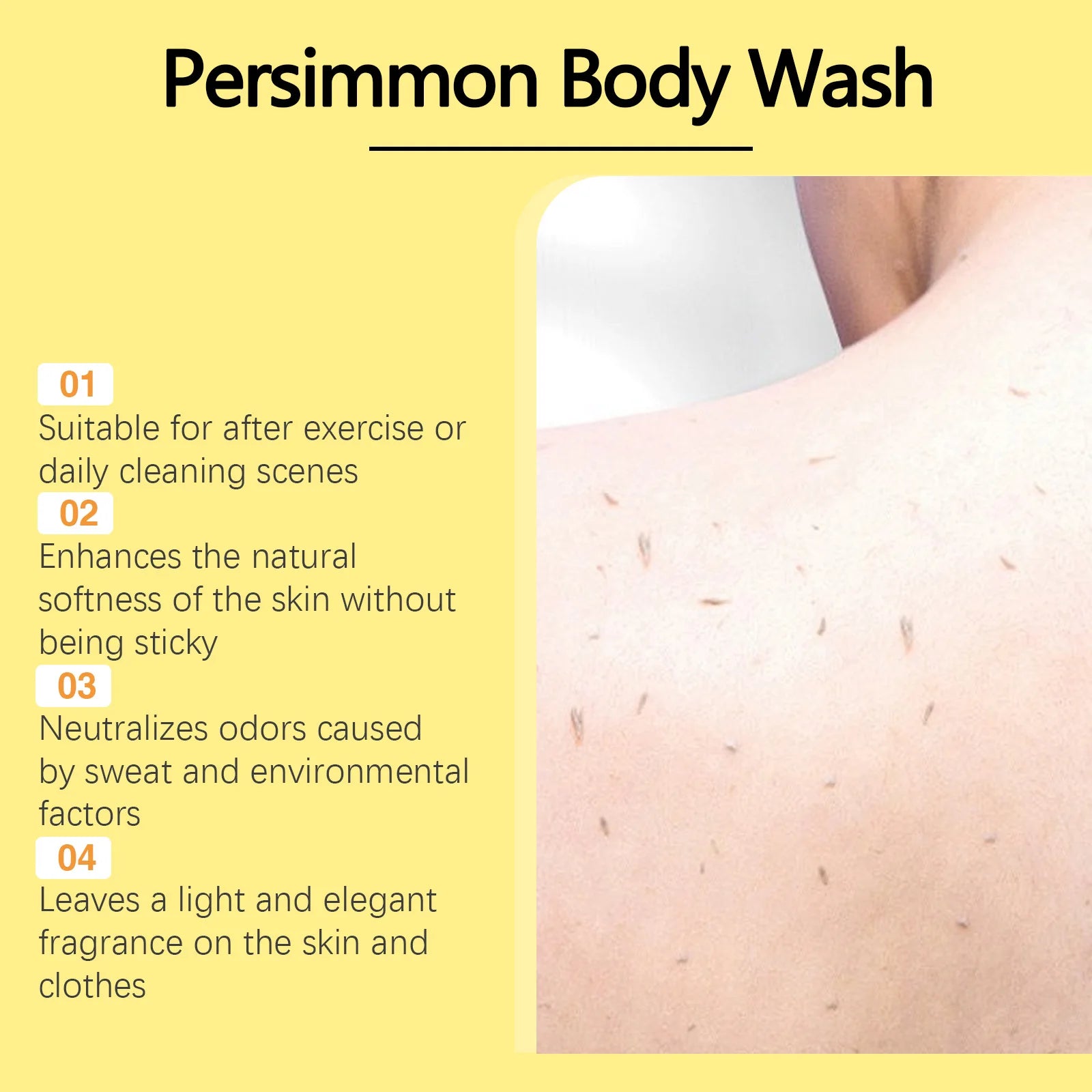 OceAura Persimmon Body Wash Gel – Moisturizing Shower Gel Body Wash Gel Zpaxo