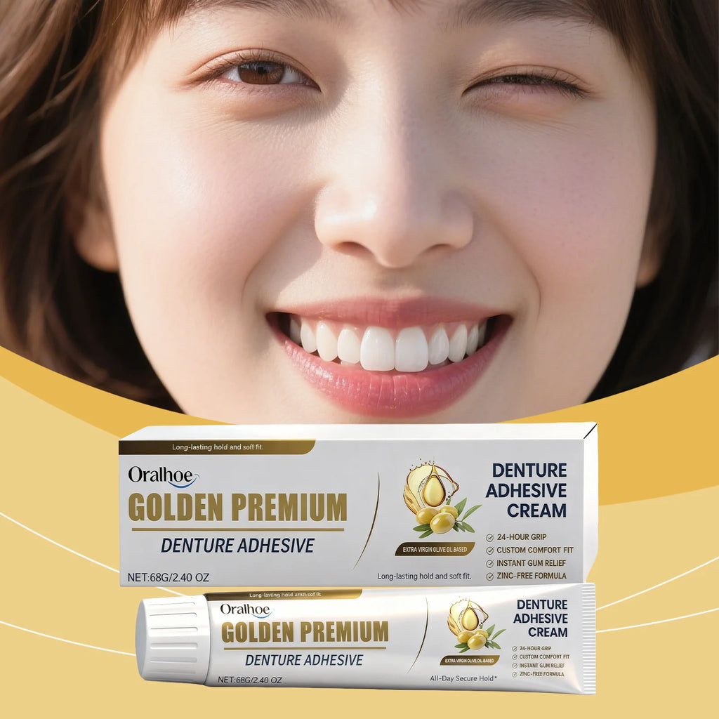 Denture Adhesive Cream • Strong Secure Hold • Natural All-Day Comfort • Beautiful Smile • Oral Care Enhancement Zpaxo