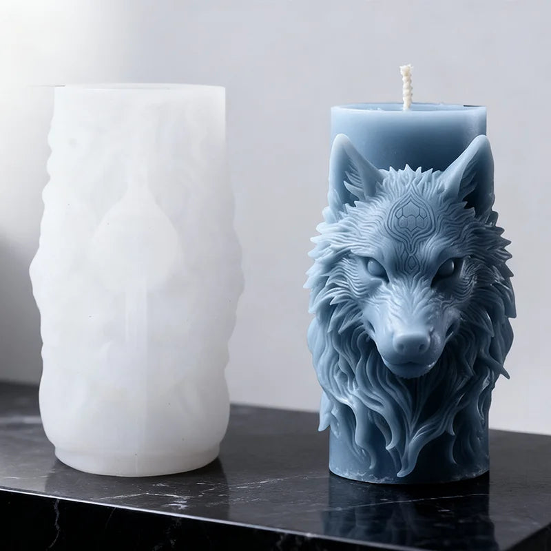 Wolf Skull Eagle Head Silicone Candle Mold 3D Roaring Animal Head Soap Wax Aroma Plaster Making Resin Mold Home Decor Zpaxo