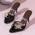 Shoes Female Sandal 2025 Women's Girls Beige New Summer Comfort Low Retro Flat Back Strap Square Heel Rubber PU Scandals Solid C Zpaxo black 37