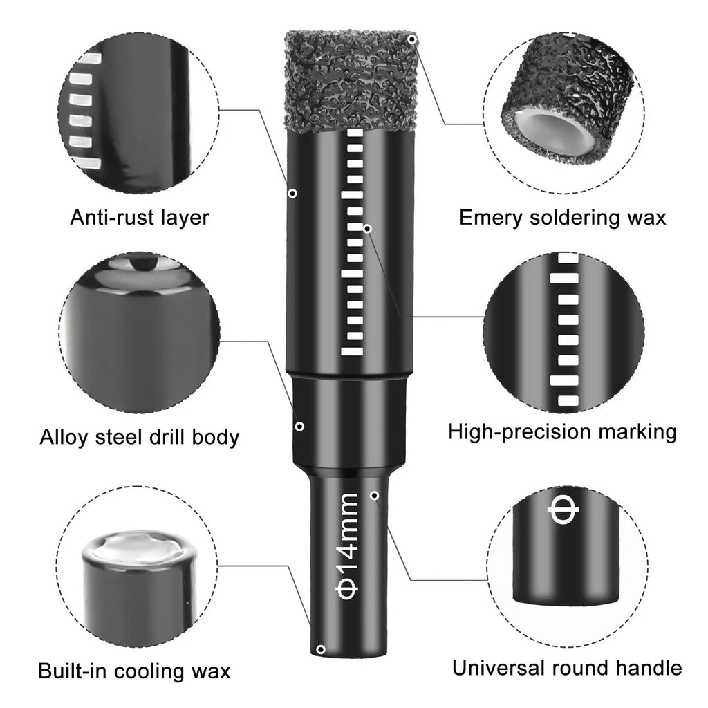 Diamond Brazed Dry Drilling Bit Porcelain Cup Saw Ceramic Marble