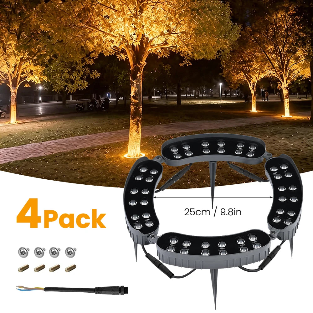Outdoor LED Hugging Tree Lights IP65 Waterproof 220V Night Projection Spot Light for Home Decor Garden Park Yard Landscape Lamp Zpaxo Warm 25cm 4PCS