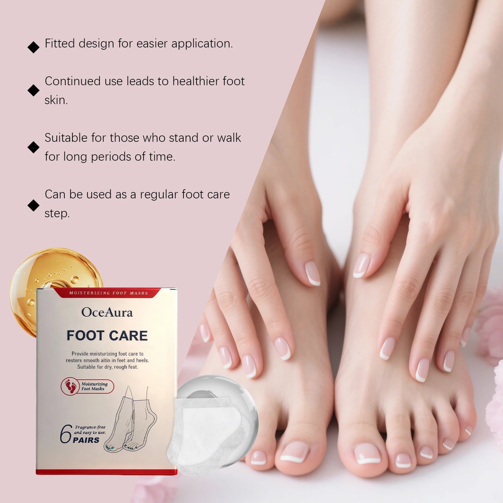Shea Butter Moisturizing Foot Mask Gentle Exfoliation Remove Dead Skin Relieve Foot Soft Smooth Hydrated Feet Masks Skin Care Zpaxo