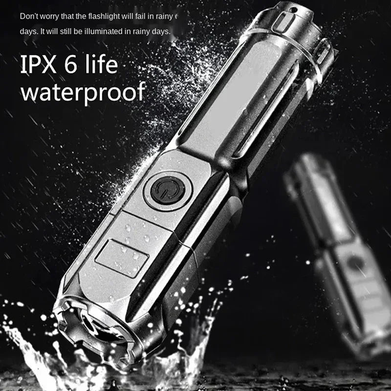 Powerful LED Flashlight Rechargeable USB Waterproof Zoom Fishing Hunting Camping High Lumen Tactical Flashlight LED Torch Zpaxo