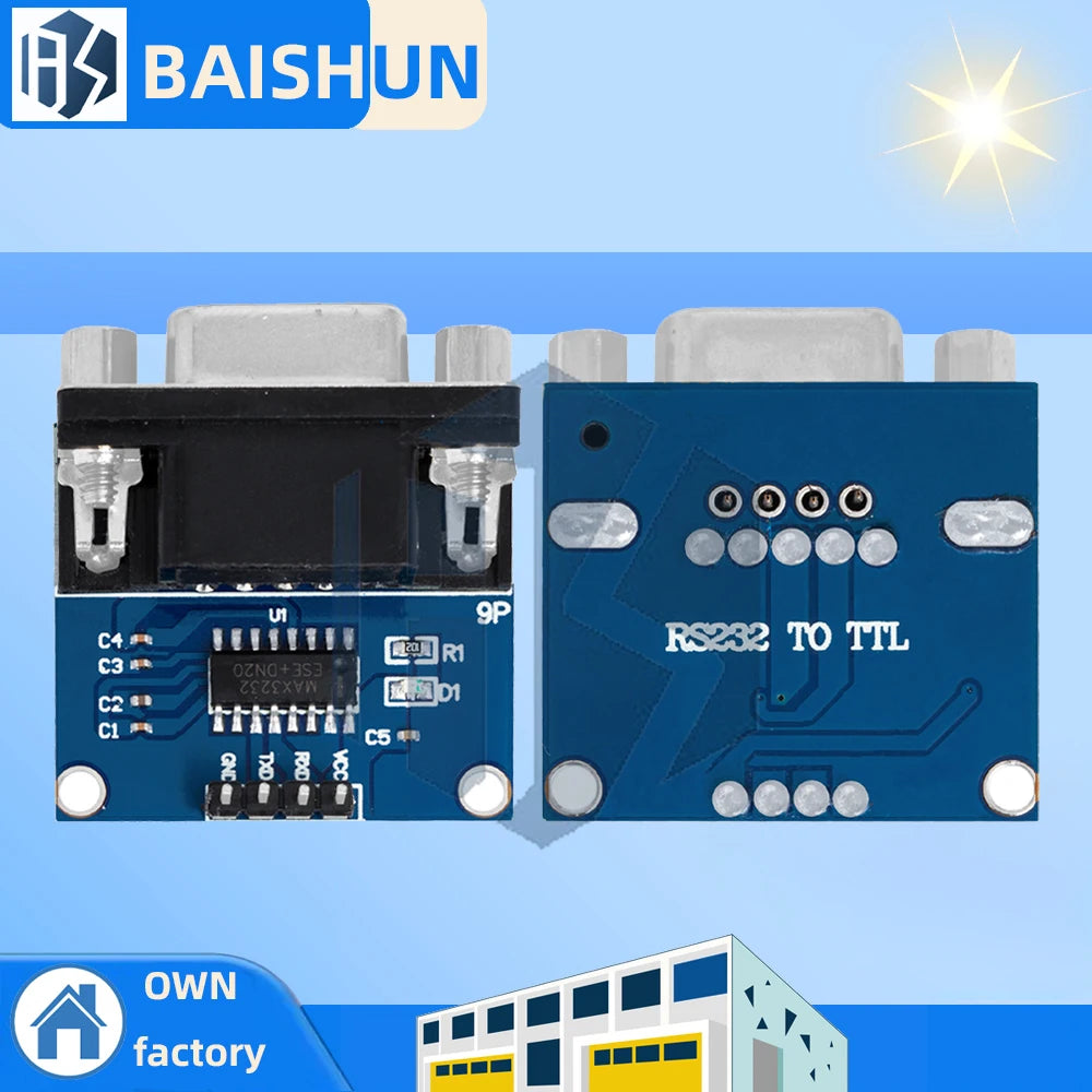 MAX3232 RS232 TTL Converter Module DB9 Interface Serial Port Adapter Zpaxo