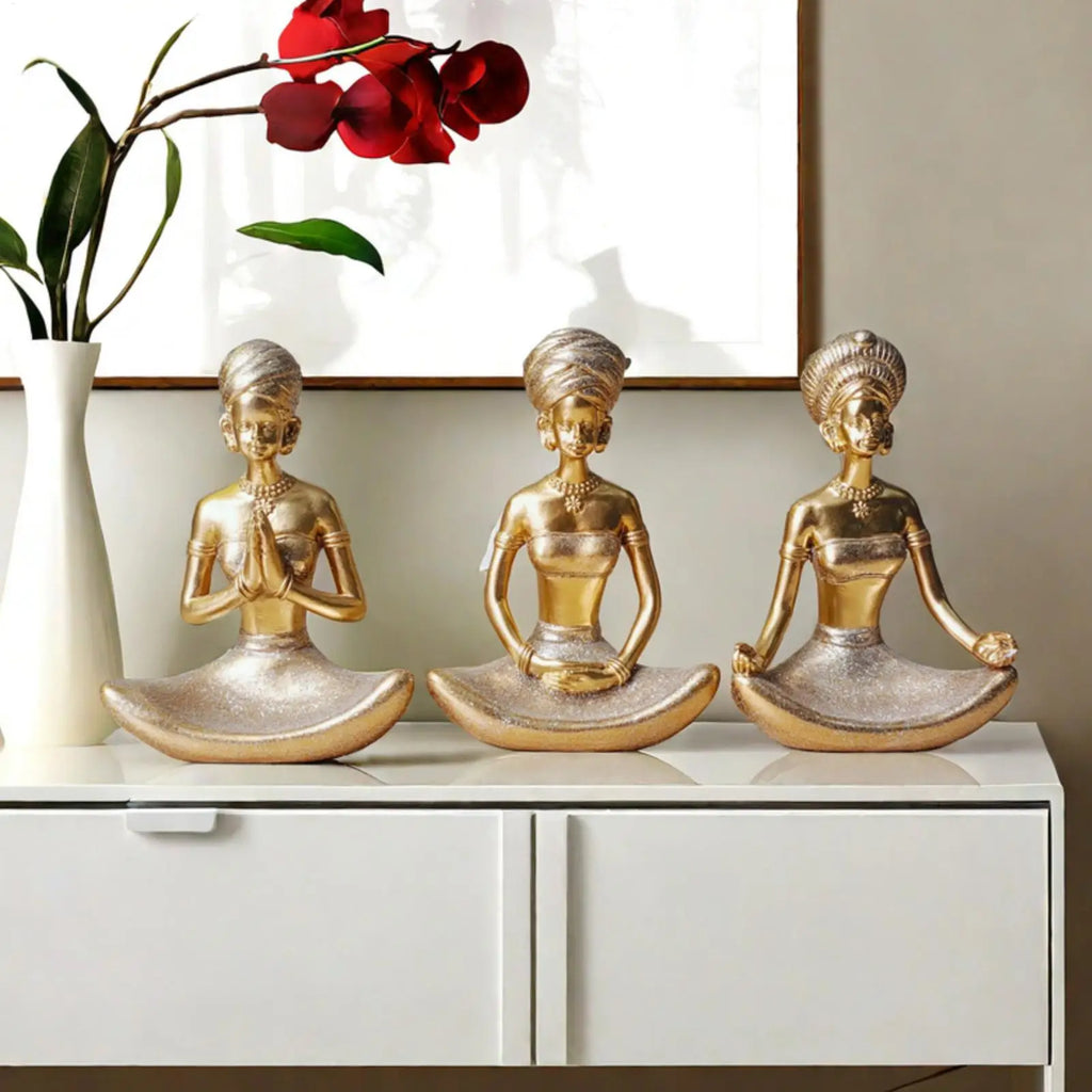 Yoga Figurine Modern Resin Decoration Table Centerpiece Meditation