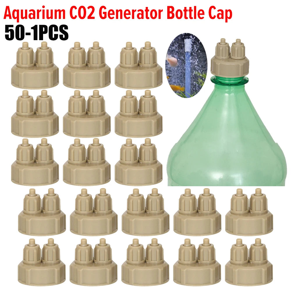 50- Aquarium CO2 System Generator Bottle Cap Fish Tank Live Plant DIY Zpaxo