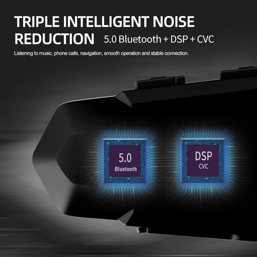 Bluetooth Headphone Motorcycle Helmet Intercom Headset 1000M 2 Rider