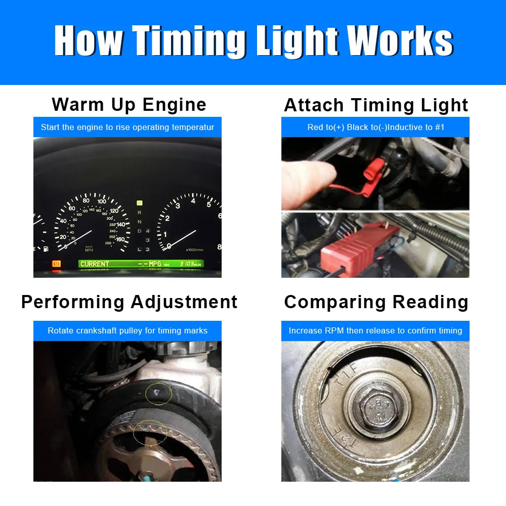 Ignition Timing Light 12V Strobe Lamp Inductive Petrol Engine