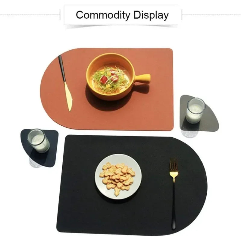 Placemats Dining Table 1 4 6 Washable Leather Non-slip Heat Resistant Zpaxo