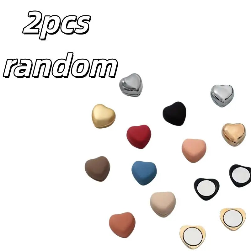 2/5pcs random Heart-Shaped Magnetic Clips – Multi-Color Detachable Magnets for Shirts, Scarves, DIY Accessories Zpaxo 2pcs random
