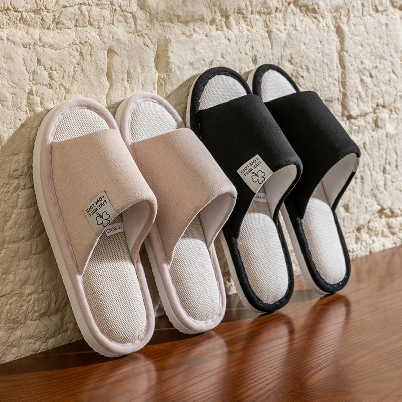 Trend Women's Linen Slippers Summer Breathable Indoor House Non-slip