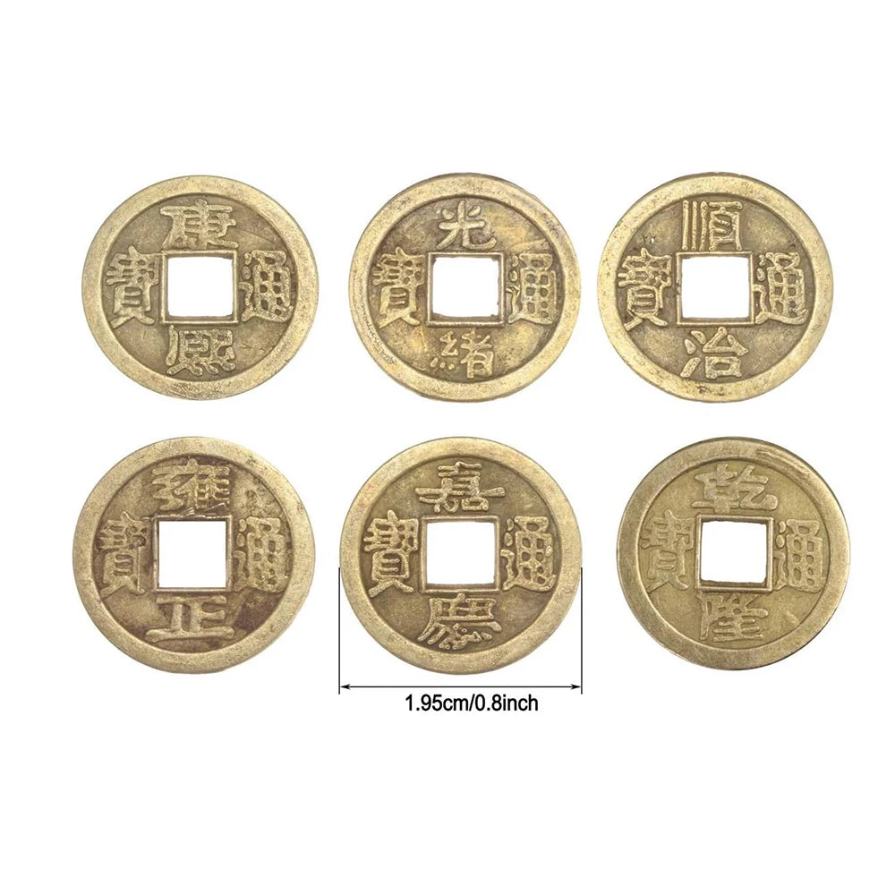 50/100/200Pcs Chinese Feng Shui Coins Antique Bronze Good Luck Ching Coins for Health and Wealth Home Office Car Decoration Zpaxo