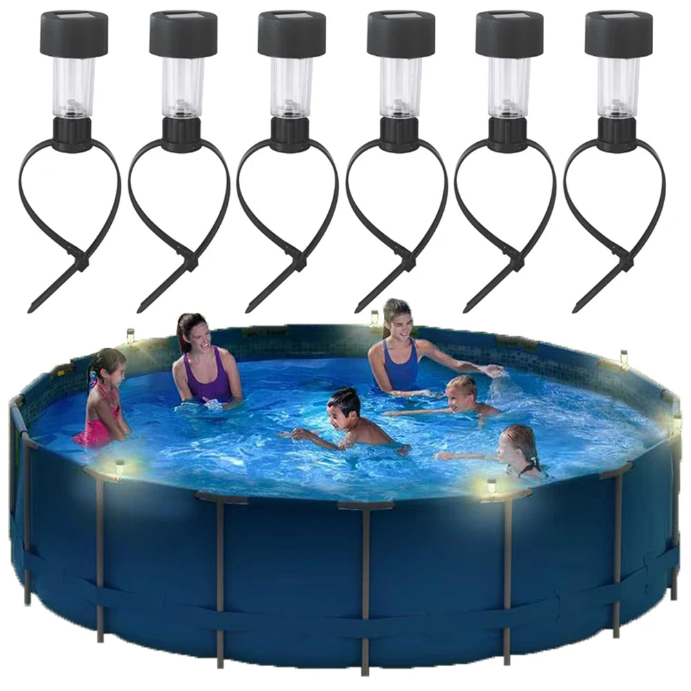 Pool Enclosure Lighting Decor Warm Light Solar Lights Outdoor Fence