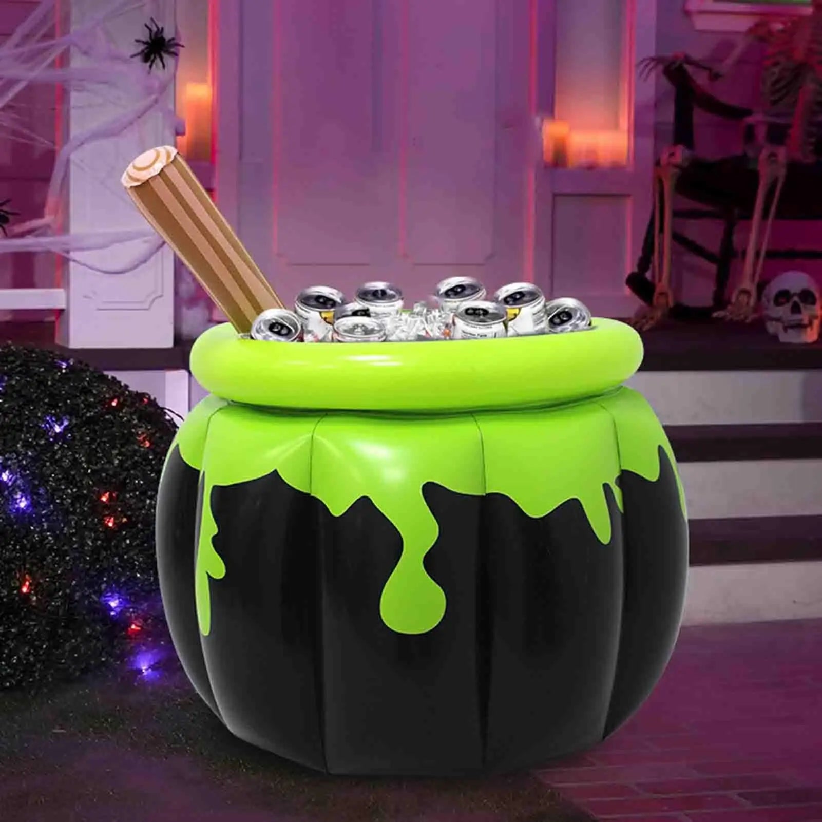 Halloween Inflatable Cooler Cauldron Ice Bucket Blow Up Beverage