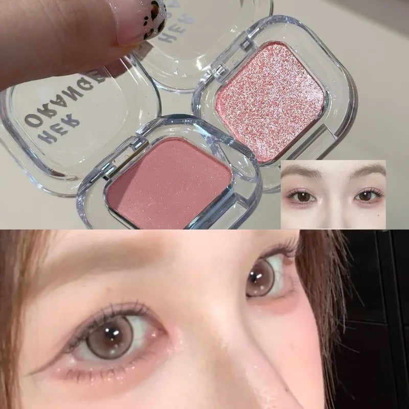 Red Brown Monochrome Eyeshadow Eyeliner Powder Palette Silky Matte Coral Red Lying Silkworm Eyeliner Waterproof Aegyo-sal Makeup Zpaxo