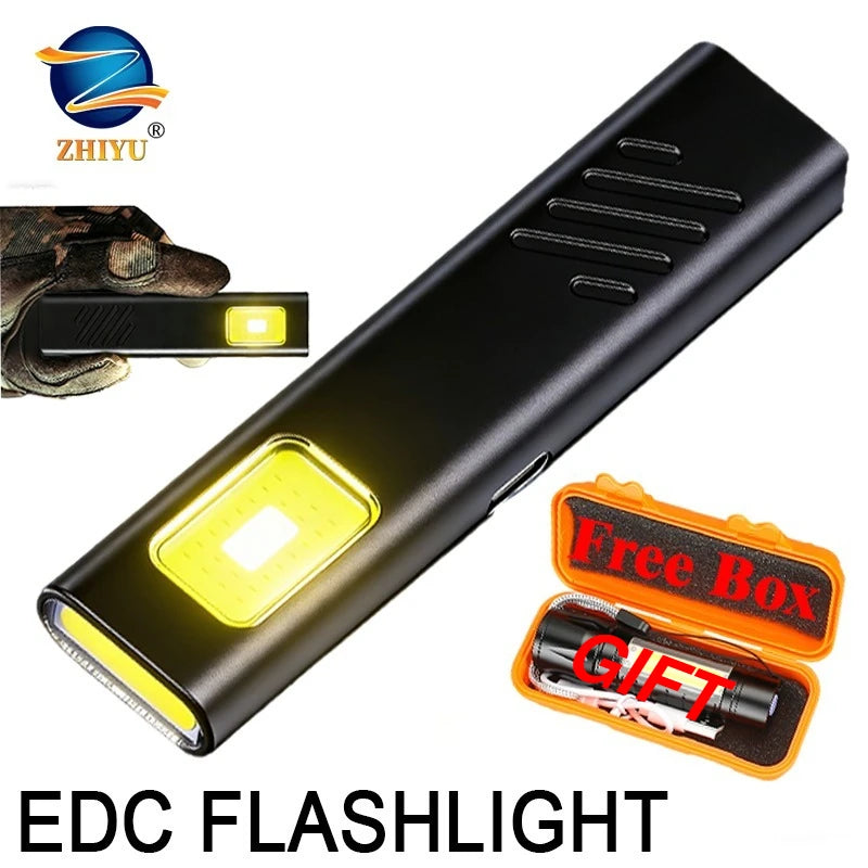 Mini COB LED Keychain Flashlight USB-C Rechargeable Pocket Light