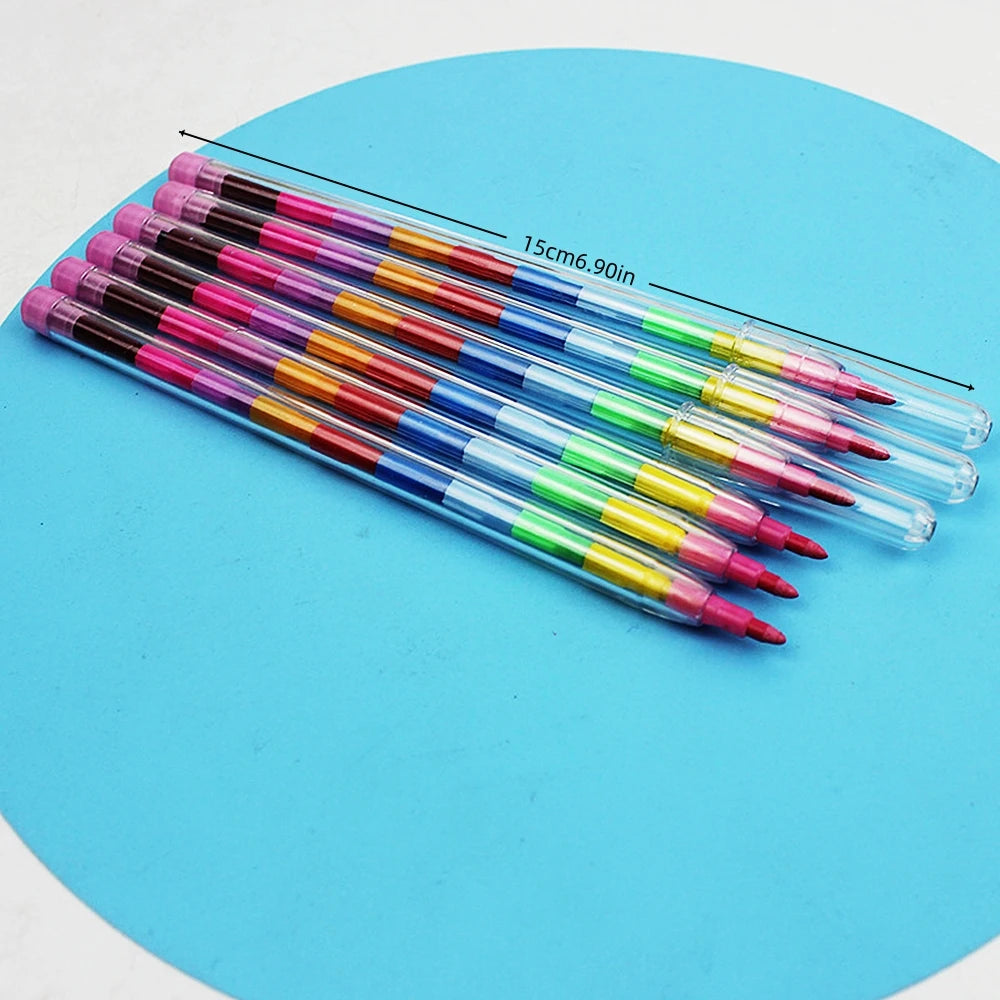 12- Stackable Colorful Painting Graffiti Crayons Kids Party Supplies