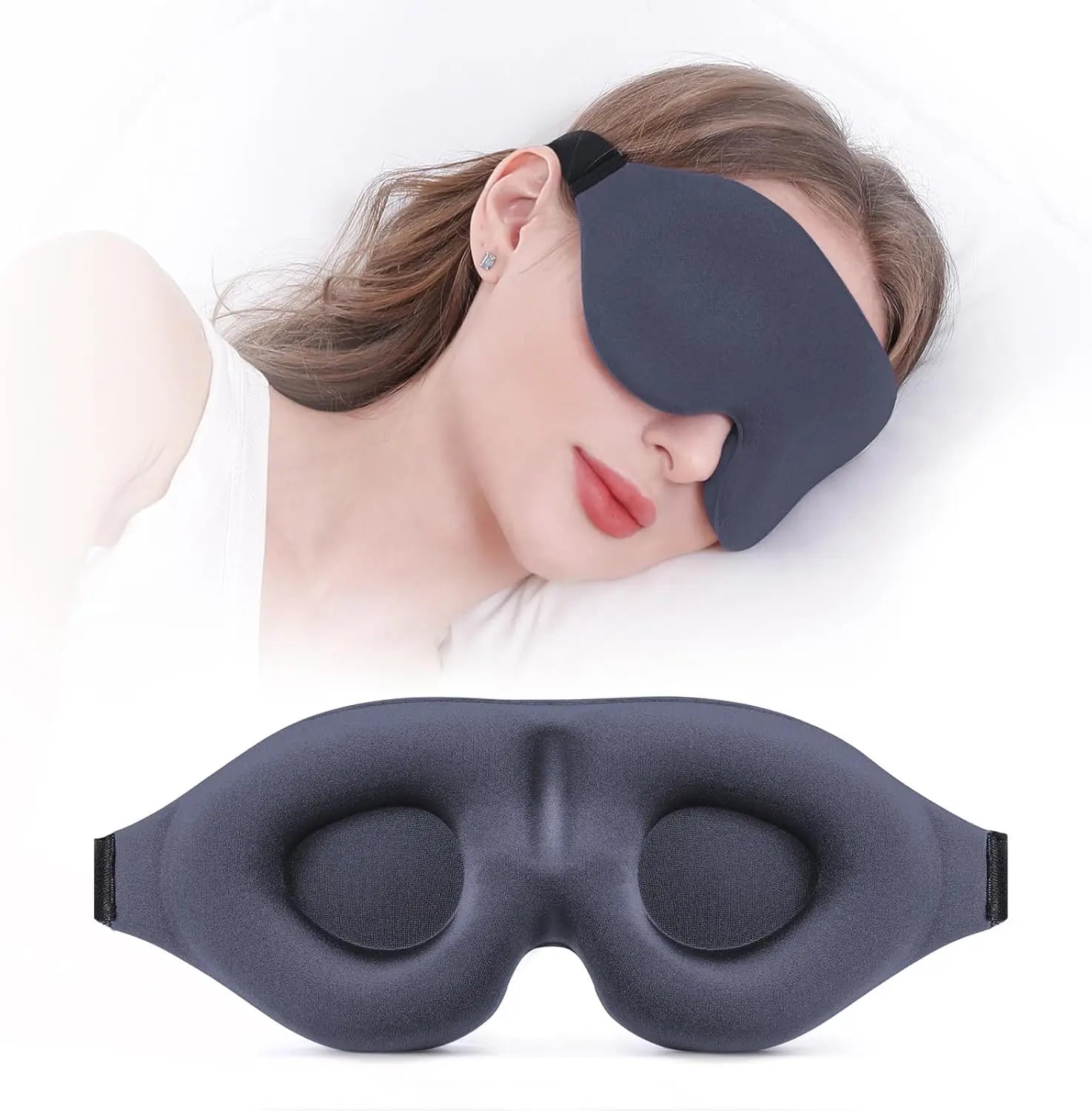 3D Contour Sleep Eye Mask – Blackout, Breathable & Adjustable