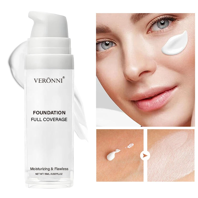 Full Coverage Matte White Liquid Foundation Waterproof Long-lasting Zpaxo