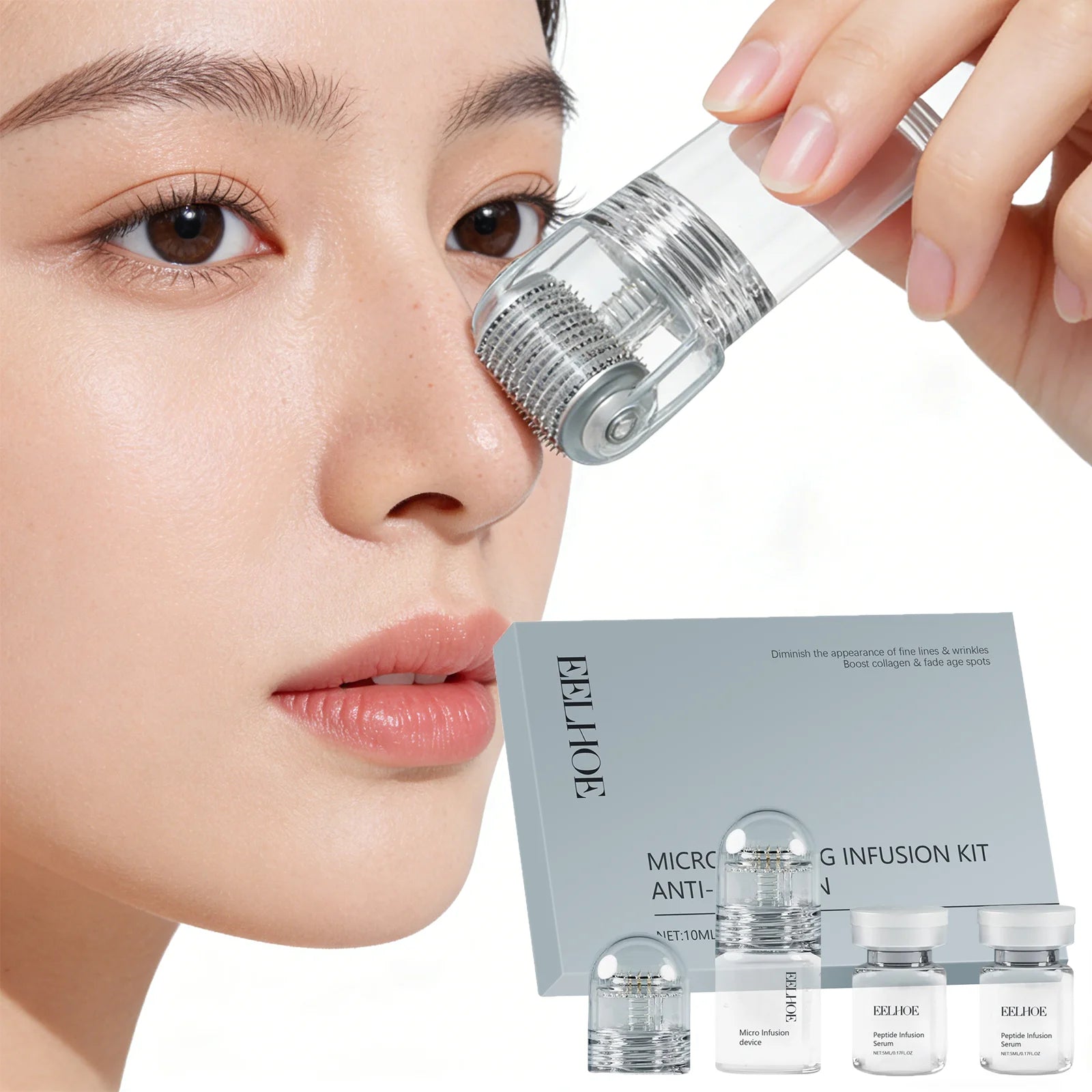 0.25mm Microneedle roller Winter Skincare Set Moisturizing and Repairing Barrier Protection Winter Special Care Facial Serum Zpaxo
