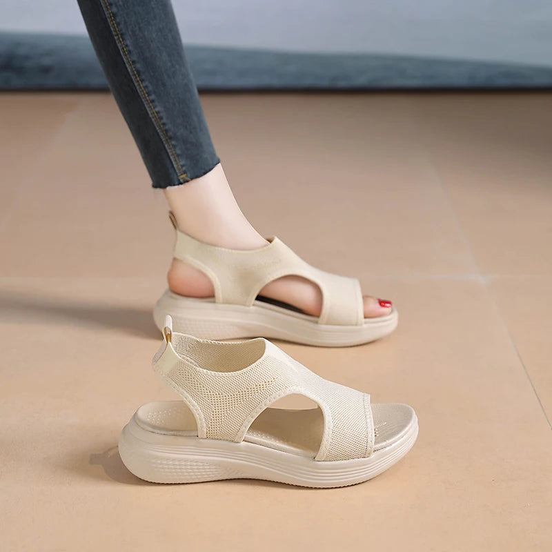 Women Summer Shoes 2026 Mesh Fish Platform Sandals Women's Open Toe Zpaxo 40 image color 2