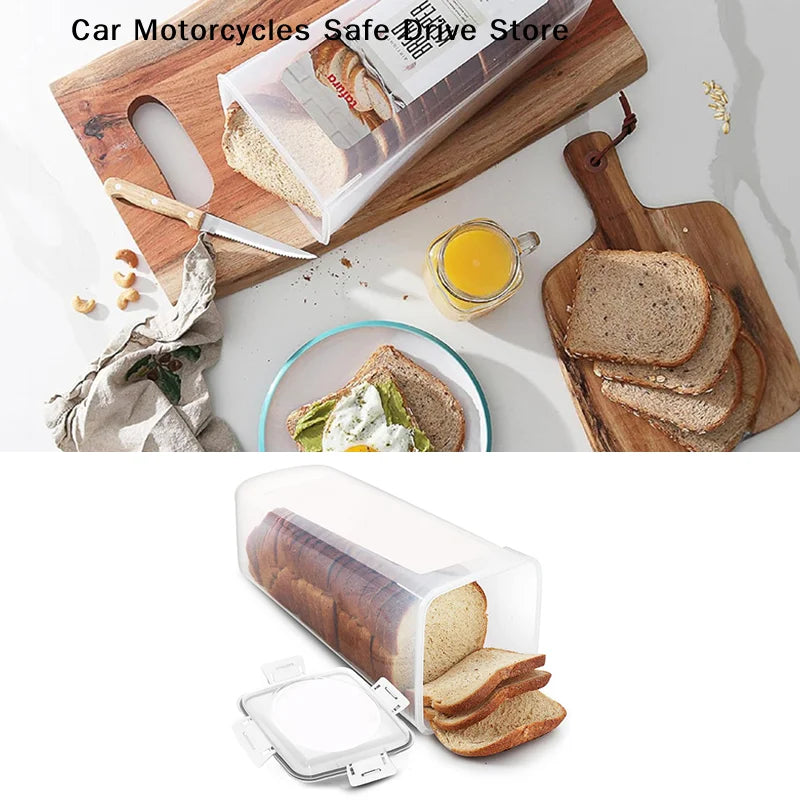 Plastic Bread Box Sealing Lid Tray Storage Sandwich Pasta Multigrain