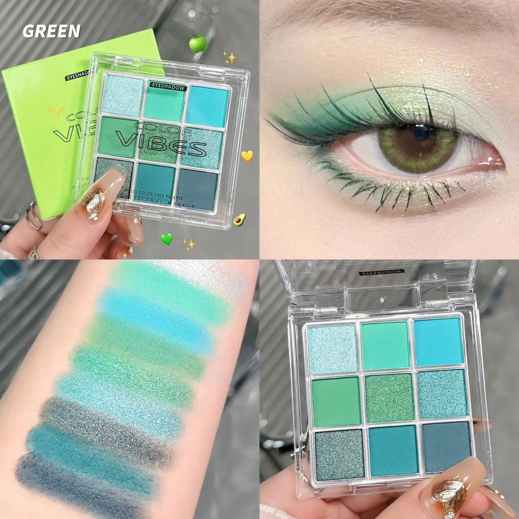 9-Grid Multi-color Eyeshadow Palette Glitter Pearlescent Matte Eye Shadow Shimmer Long Lasting Women Eye Makeup palette Cosmetic Zpaxo