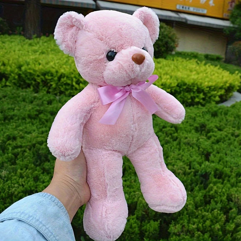 Multicolored Ribbon Teddy Bear Plush Toy Soft Animal Dolls Birthday Zpaxo