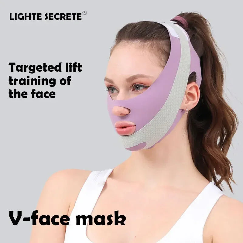 Face-Lift With Sleep Face V Shaper Facial Slimming Bandage Relaxation Shape Lift Reduce Double Chin Face Thining Band Massage Zpaxo purple