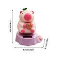 1PC Solar Powered Swinging Capybara Figurines Shaking Head Dashboard Dancing Figures Car Dashboard Decorative Ornaments ﻿ Zpaxo Red
