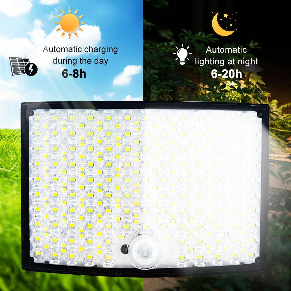 268LED Solar Powered Lights IP65 Waterproof 5 Modes Solar Motion Sensor Flood Lights For Garden Pathway Lighting Zpaxo