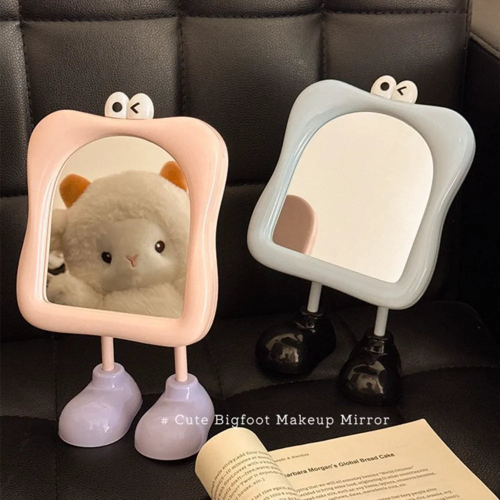 Cartoon Big Foot Vanity Mirror – Kawaii Desktop Standing Mirror