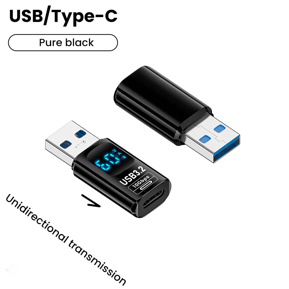 USB 3.2 Digital Display Adapter 10Gbps – USB-A to USB-C USB Adapter Zpaxo C to USB BK