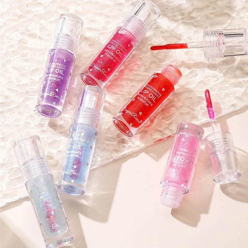 Transparent Glitter Lip Gloss Water-glossy Mirror Lip Glaze Moisturizing Color Changing Lip Oil Plump Crystal Jelly Lipgloss Zpaxo