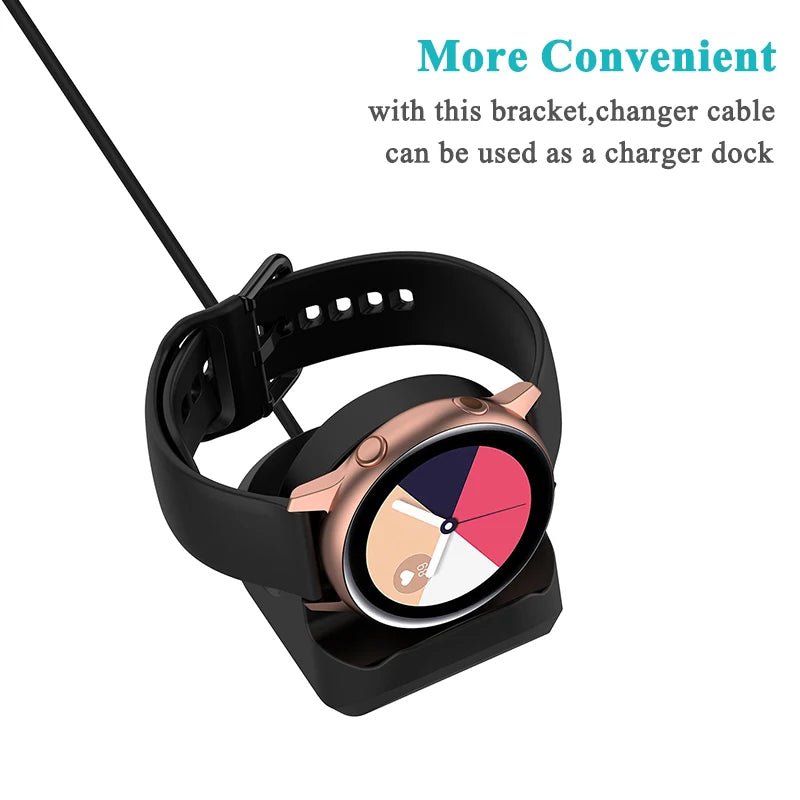 USB Charger Cable For Samsung Galaxy Watch 3 4 Classic Active 2 Universal Smartwatch Charging Holder Dock Bracket Non-slip Base Zpaxo