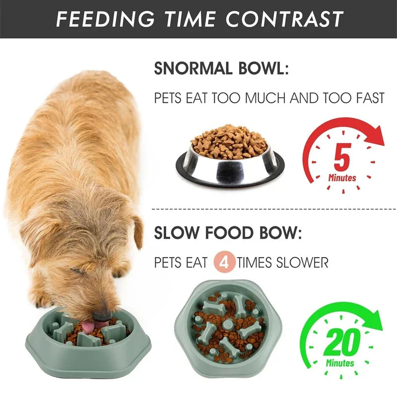 Slow Feeder Dog Bowl Anti-choking Puppy Food Anti-slip Pet Eating