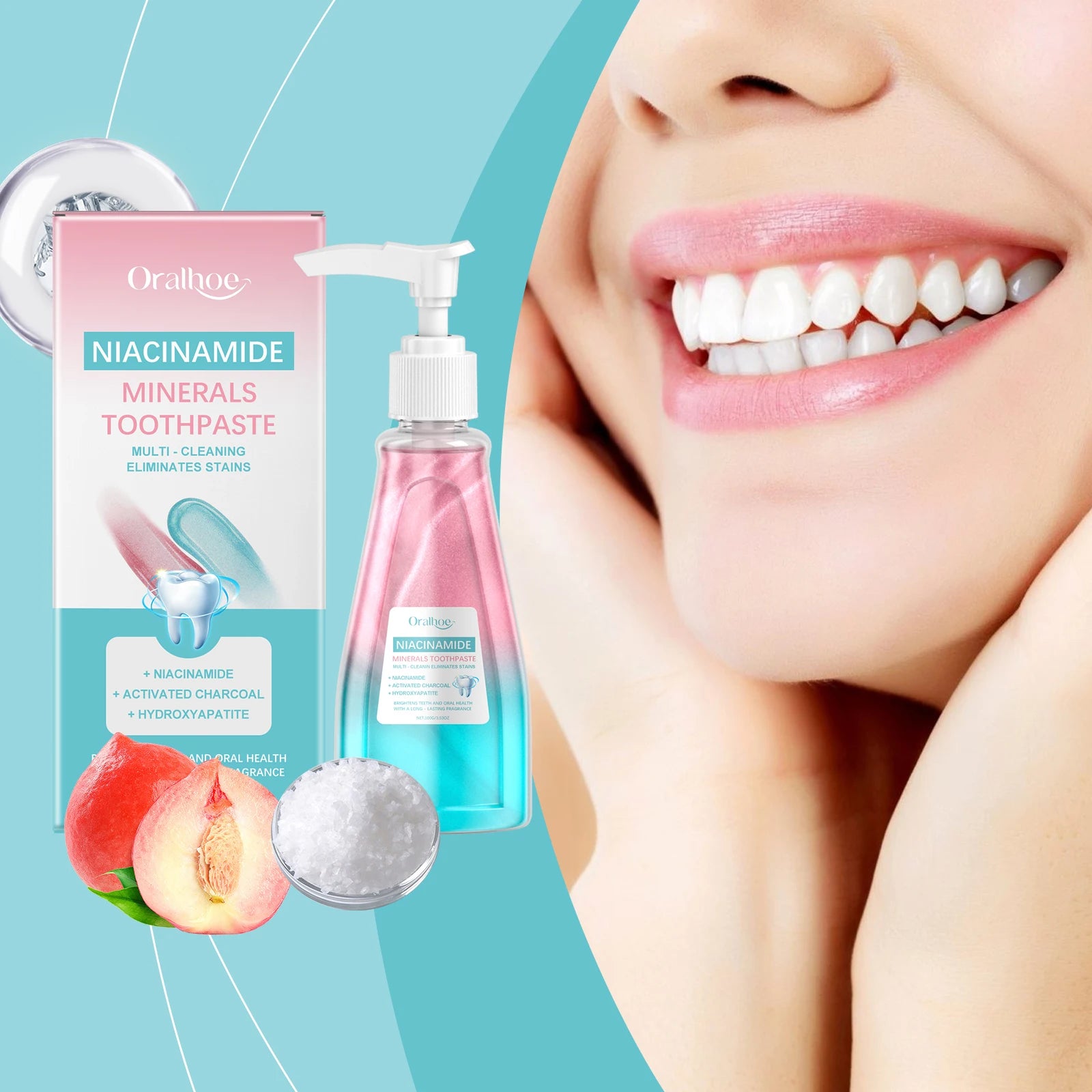 Niacinamide Bleaching Toothpaste Remove Tartar Reduce Tooth Plaque Stains Clean Oral Hygiene Breath Teeth Whitening Toothpaste Zpaxo