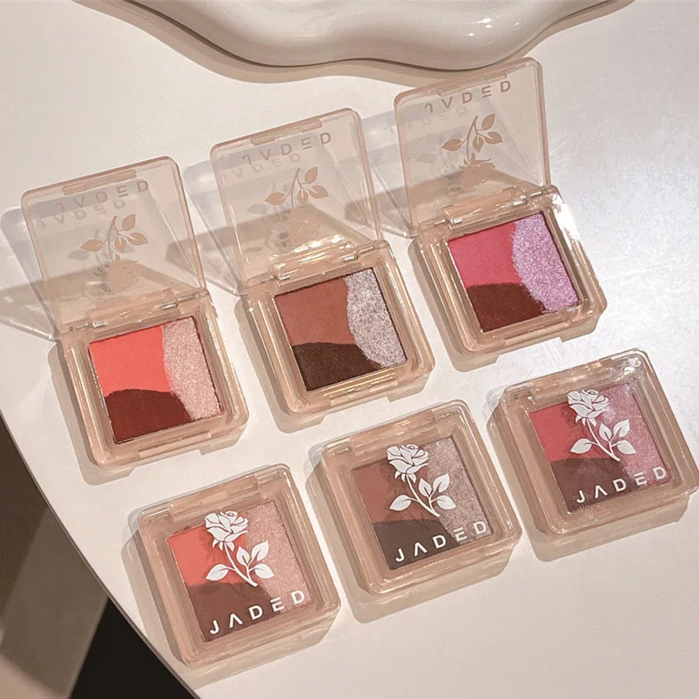 Gradient Tricolor Mashed Potato Eyeshadow Matte Makeup Palette Natural Highlight Glitter Face Illuminator Contouring Brighten Zpaxo