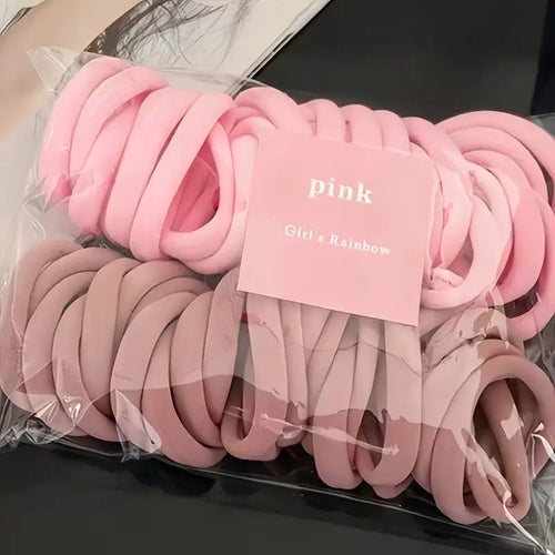100pcs Women's Casual Hair Ties – Soft Pink/Peach, Non-Slip, for Daily Use, Gym & Sleep, Comfort Fit Zpaxo