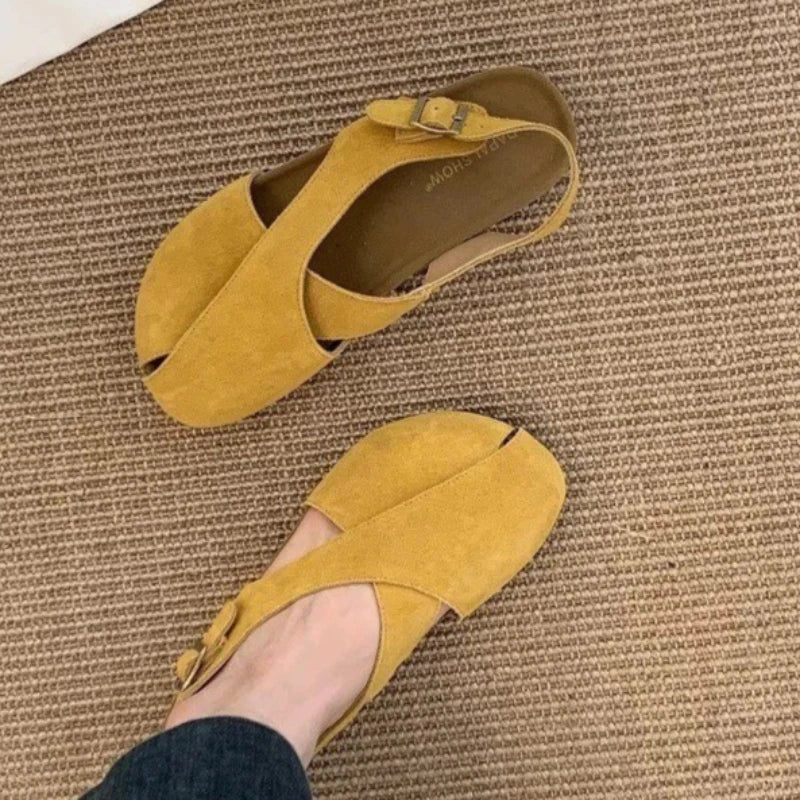 Round Closed Toe Women's Vintage Comfortable Hollow Out Breathable Zpaxo